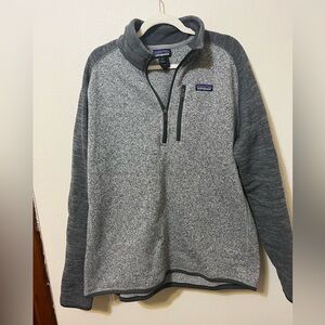 Men’s Patagonia Better Sweater Gray thermal quarter zip sweater